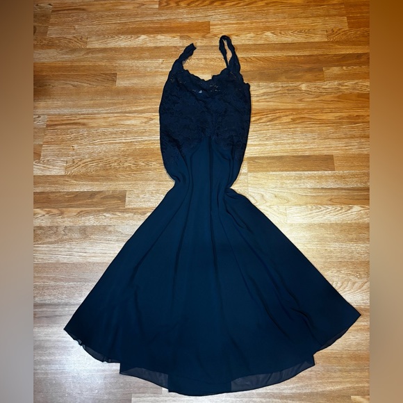 Victoria’s Secret Vintage Black Sheer and Lace Maxi Slip Dress| Size Large - Picture 1 of 10
